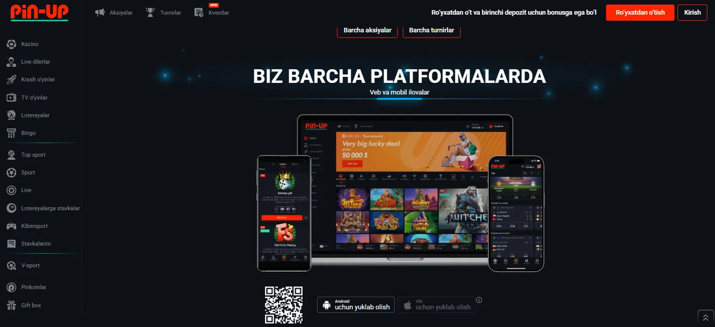 Pin Up mobil ilova iOS va Android uchun bepul yuklab olish